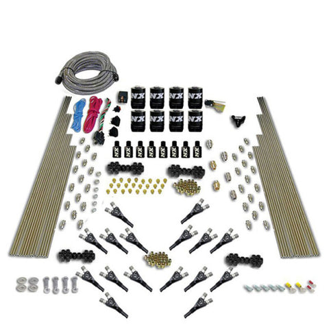 Nitrous Express Shark Dual Stage /Gas 16 Nozzles (200-1200HP) 8 Solenoids Nitrous Kit w/o Bottle - 90008-00