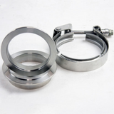 Granatelli 2.25in Mild Steel Mating Male to Female Flanges w/V-Band Clamp - 308522-1M