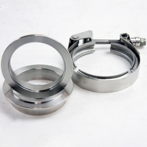 Granatelli 2.25in Mild Steel Mating Male to Female Flanges w/V-Band Clamp - 308522-1M