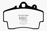 EBC 97-99 Porsche Boxster (Cast Iron Rotors only) 2.5 Yellowstuff Front Brake Pads - DP41207R