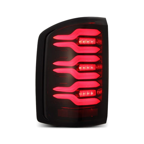 AlphaRex 14-18 GMC Sierra 1500/2500HD/3500HD LUXX-Series LED Tail Lights Blk/Red w/Actv Lgt Seq. Sig - 630050