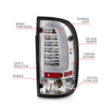 ANZO 95-00 Toyota Tacoma LED Taillights Chrome Housing Clear Lens (Pair) - 311355
