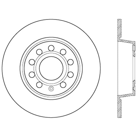 Stoptech 10-13 VW Golf/GTI/Jetta w/ 272mm Rear Disc Rear Premium High Carbon Cryo Brake Rotor - 125.33131CRY