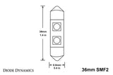 Diode Dynamics 36mm SMF2 LED Bulb - Blue (Pair) - DD0078P