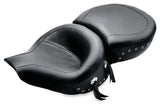 Mustang 94-96 Harley Road King Standard Touring 1PC Seat w/Black Pearl Studs - Black - 75457