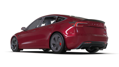Rally Armor 24-26 Tesla Model 3 Highland Black UR Mud Flap Metallic Black Logo - MF122-UR-BLK-MBK