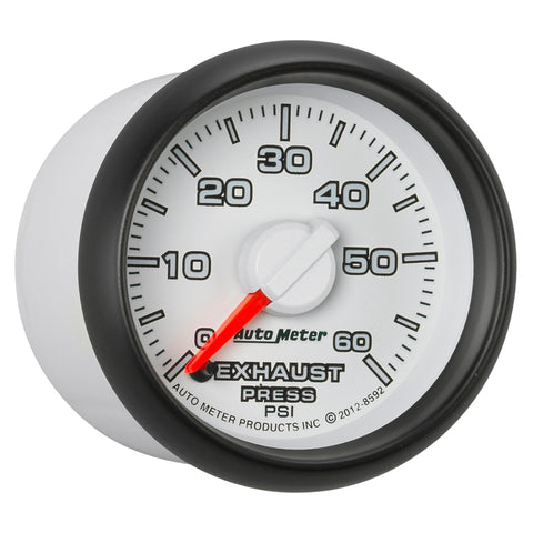 AutoMeter Gauge Exhaust Press. 2-1/16in. 60PSI Stepper Motor Ram Gen 3 Factory Match - 8592