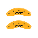MGP Front set 2 Caliper Covers Engraved Front FIT Yellow finish black ch - 20208FFITYL