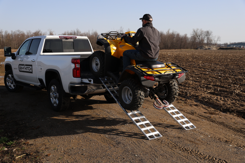 Gen-Y Lightweight 6.5ft Aluminum Loading Ramps 12in x 78in 600lb Capacity Per Ramp - Pair - GH-18078