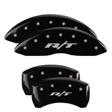 MGP Front set 2 Caliper Covers Engraved Front SRT4 Black finish silver ch - 12002FSR4BK