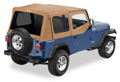 Bestop 88-95 Jeep Wrangler YJ Replace A-Top (Spice Sailcloth Tinted Windows Upper Door Skins ) - 79123-37