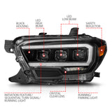 ANZO 16-22 Toyota Tacoma SR/SR5 ONLY Full LED Proj Headlights w/Light Bar Seq. Blk w/Initiation Lgt - 111562