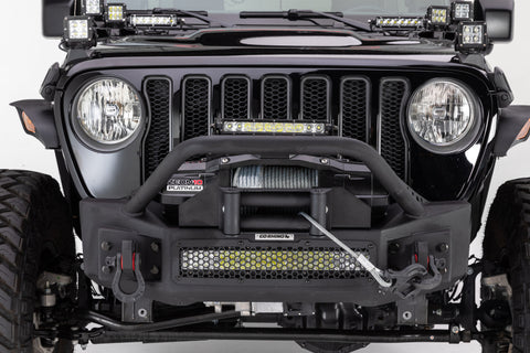 Go Rhino 07-20 Jeep Wrangler JL/JLU/JK/JKU/Gladiator JT Rockline Front Stubby Bumper w/ Overrider - 331101T