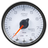 Autometer Spek-Pro Gauge Voltmeter 2 1/16in 16V Stepper Motor W/Peak & Warn Wht/Blk - P344128