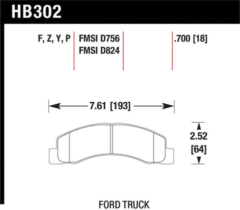 Hawk LTS Street Brake Pads - HB302Y.700