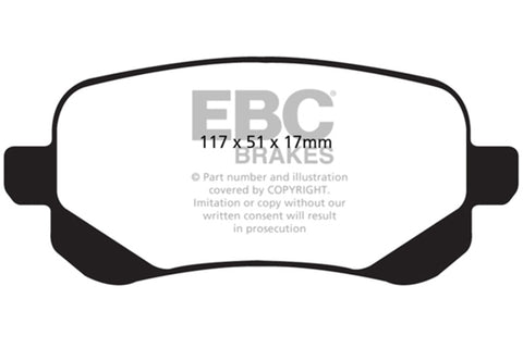 EBC 08-11 Chrysler Town & Country 3.3 Greenstuff Rear Brake Pads - DP61840