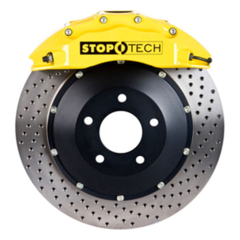 StopTech 08-13 BMW M3/11-12 1M Coupe Front BBK w/ Yellow ST-60 Calipers Drilled 380x35mm Rotor - 83.160.6D00.82