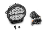 Go Rhino Xplor Blackout Series Round LED Spot Light Beam w/DRL (Surface/Thread Stud Mnt) 7in. - Blk - 750800711SRS