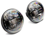 Raxiom 97-18 Jeep Wrangler TJ/JK Axial 7-Inch LED Headlights w/ DRL- Black Housing (Clear Lens) - J155570
