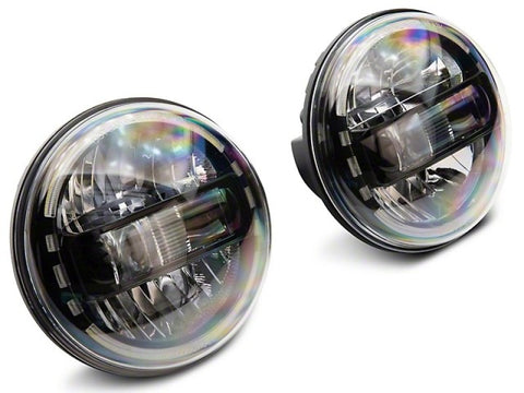 Raxiom 97-18 Jeep Wrangler TJ/JK Axial 7-Inch LED Headlights w/ DRL- Black Housing (Clear Lens) - J155570