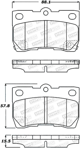 StopTech Sport Brake Pads w/Shims and Hardware - Rear - 309.11131