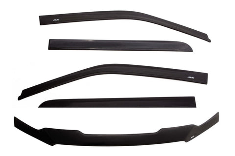AVS 07-18 Jeep Wrangler Unlimited Ventvisor & Aeroskin Deflector Combo Kit - Matte Black - 56034060