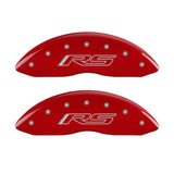 MGP 4 Caliper Covers Engraved Front & Rear Gen 5/RS Red finish silver ch - 14033SRS5RD