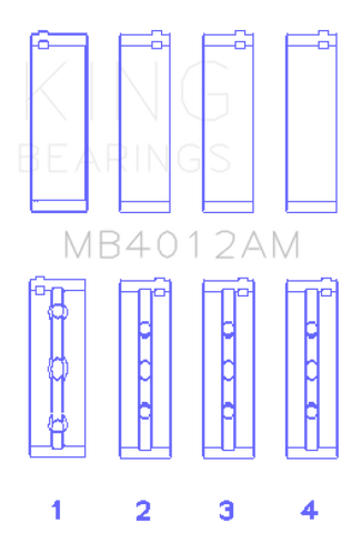 King Engine Bearings Toyota 5VZFE Crankshaft Main Bearing Set - MB4012AM
