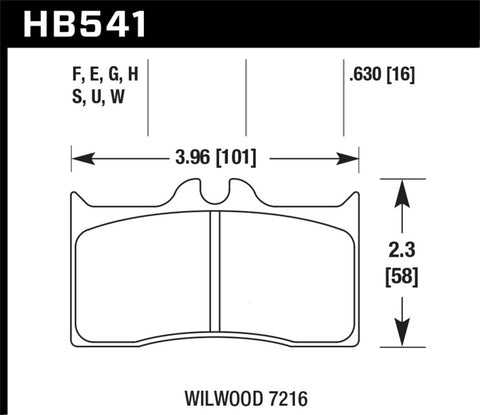 Hawk DTC-80 Wilwood 7216 16mm Race Brake Pads - HB541Q.630