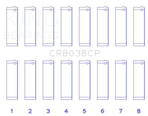 King 03-09 Ford Powerstroke V8 6.0L Diesel (Size +.026mm) Connecting Rod Bearing Set - CR8038CP.026