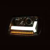 ANZO 2006-2009 Chevrolet Trailblazer Projector Headlights w/ Plank Style Design Chrome w/ Amber - 111391