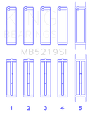 King 91-92 281CI 4.6L V8 Romeo with Cast Iron Block SOHC 16 Valves (Size STD) Main Bearing Set - MB5219SI