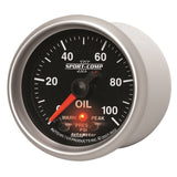 Autometer Sport-Comp II 52.4mm 0-100 PSI Oil Pressure Peak & Warn w/ Electronic Control Gauge - 3652