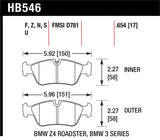 Hawk DTC-70 Brake Pads 98-02 BMW Z3/03-08 BMW Z4 - HB546U.654