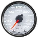 Autometer Spek-Pro Gauge Trans Temp 2 1/16in 300f Stepper Motor W/Peak & Warn Wht/Blk - P34212