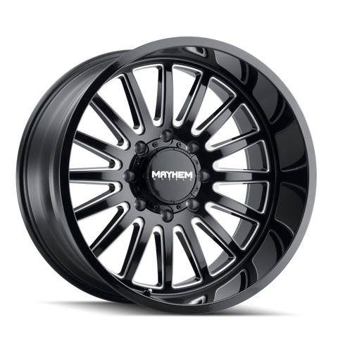 Mayhem 8114 Utopia 20x9 / 5x127 BP / 0mm Offset / 71.5mm Hub Black w/ Milled Spokes Wheel - 8114-2973BM
