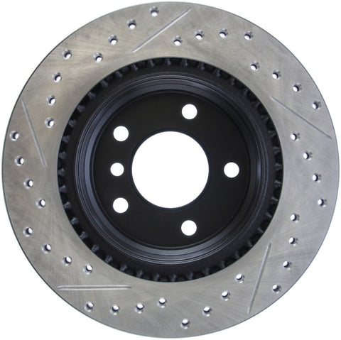 StopTech 06 BMW 325 / 07-09 BMW 328 Slotted & Drilled Left Rear Rotor - 127.34078L