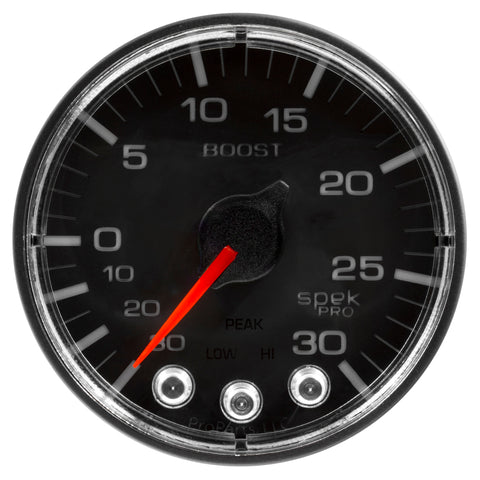Autometer Spek-Pro 52.4mm 30inHG-30PSI Digital Stepper Motor Vac/Boost Gauge - P302328
