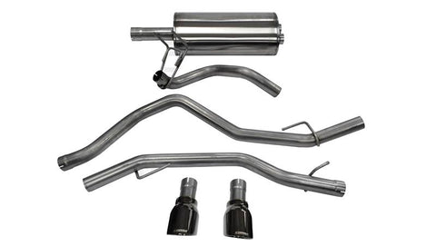 Corsa 09-18 Dodge Ram 1500 4.7L/5.7L V8 Quad/Crew Cab/Short Bed Black Dual Rear Exit Cat-Back Exhaus - 14405BLK