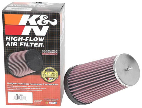 K&N Universal Clamp-On Air Filter 2-3/4in Flange 3-1/2in T 8-1/4in Height - RC-5291