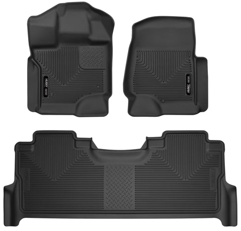 Husky Liners 2017 Ford F-250 Super Duty Crew Cab X-Act Contour Black Front & Rear Floor Liners - 53388