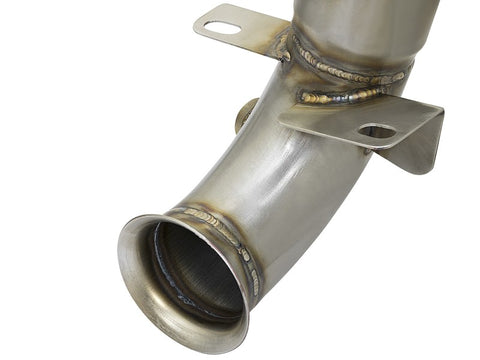 aFe 09-13 MINI Cooper S (R56) L4 1.6L (t) Twisted Steel Down Pipe 2-1/2in 304 Stainless Steel w/ Cat - 48-36318-1HC