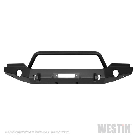 Westin 07-18 Jeep Wrangler JK WJ2 Full Width Front Bumper w/Bull Bar Textured Black - 59-80045