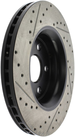 StopTech 11-12 Dodge Durango Sport Drilled & Slotted Front Driver-Side Brake Rotor - 127.58008L