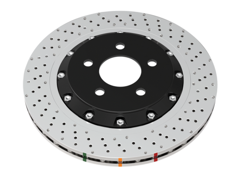 DBA 2021+ Toyota GR Yaris 5000 Series Drilled Front Brake Rotor - DBA53922BLKXD