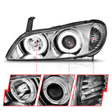 ANZO 2000-2004 Infiniti I30 Projector Headlights w/ Halo Chrome - 121078