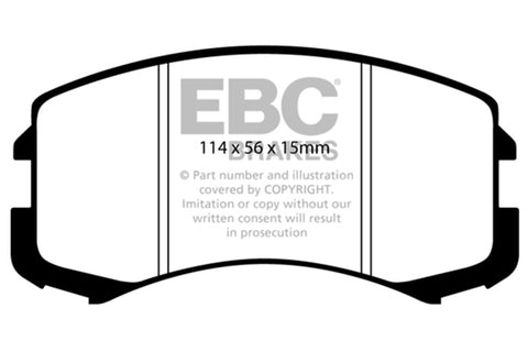 EBC 02-05 Mitsubishi Lancer 2.0 ES Yellowstuff Front Brake Pads - DP41678R