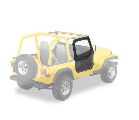 Bestop 88-95 Jeep Wrangler YJ Upper Fabric Doors (Rounded Upper Corner Black Crush) - 51780-01