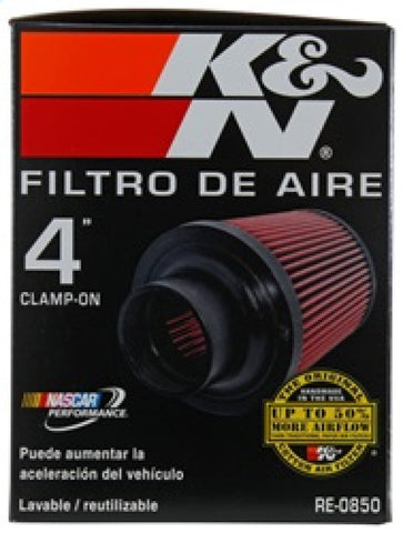 K&N Universal Air Filter (4in. Flange / 6in. Base OD / 4-5/8in. Top OD / 6in. Height) - RE-0850
