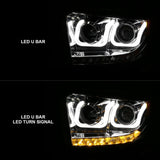ANZO 2014-2015 Toyota Tundra Projector Headlights w/ U-Bar Chrome w/ DRL - 111327